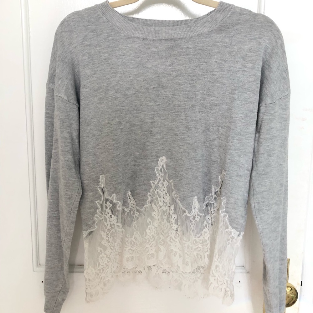 Lace bottom sweater | Size S